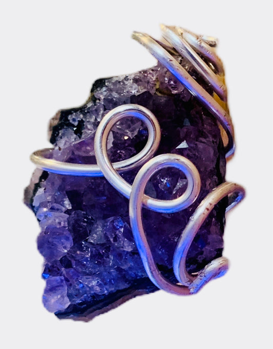 Raw Unpolished Amethyst Ring