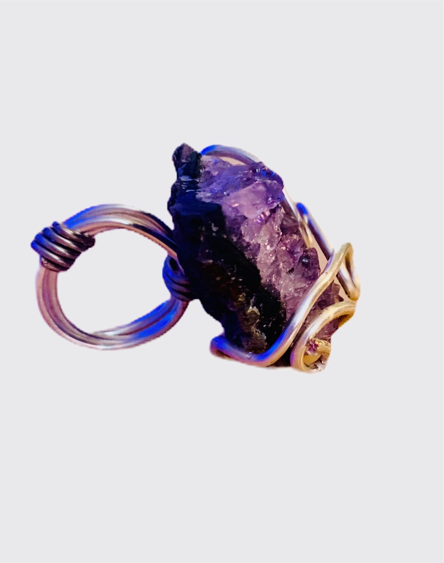 Raw Unpolished Amethyst Ring